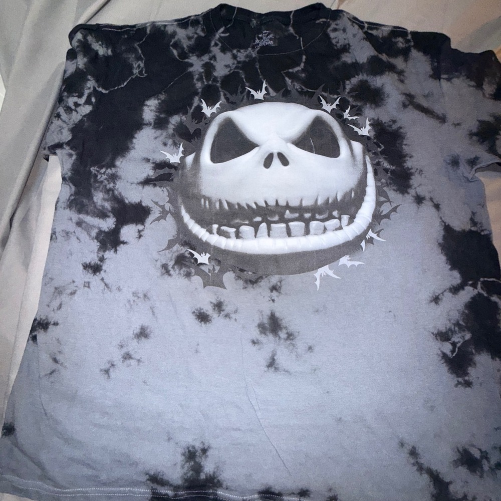 Disney‎ Nightmare Before Christmas T-Shirt Men XXL Black Tie Dye Jack